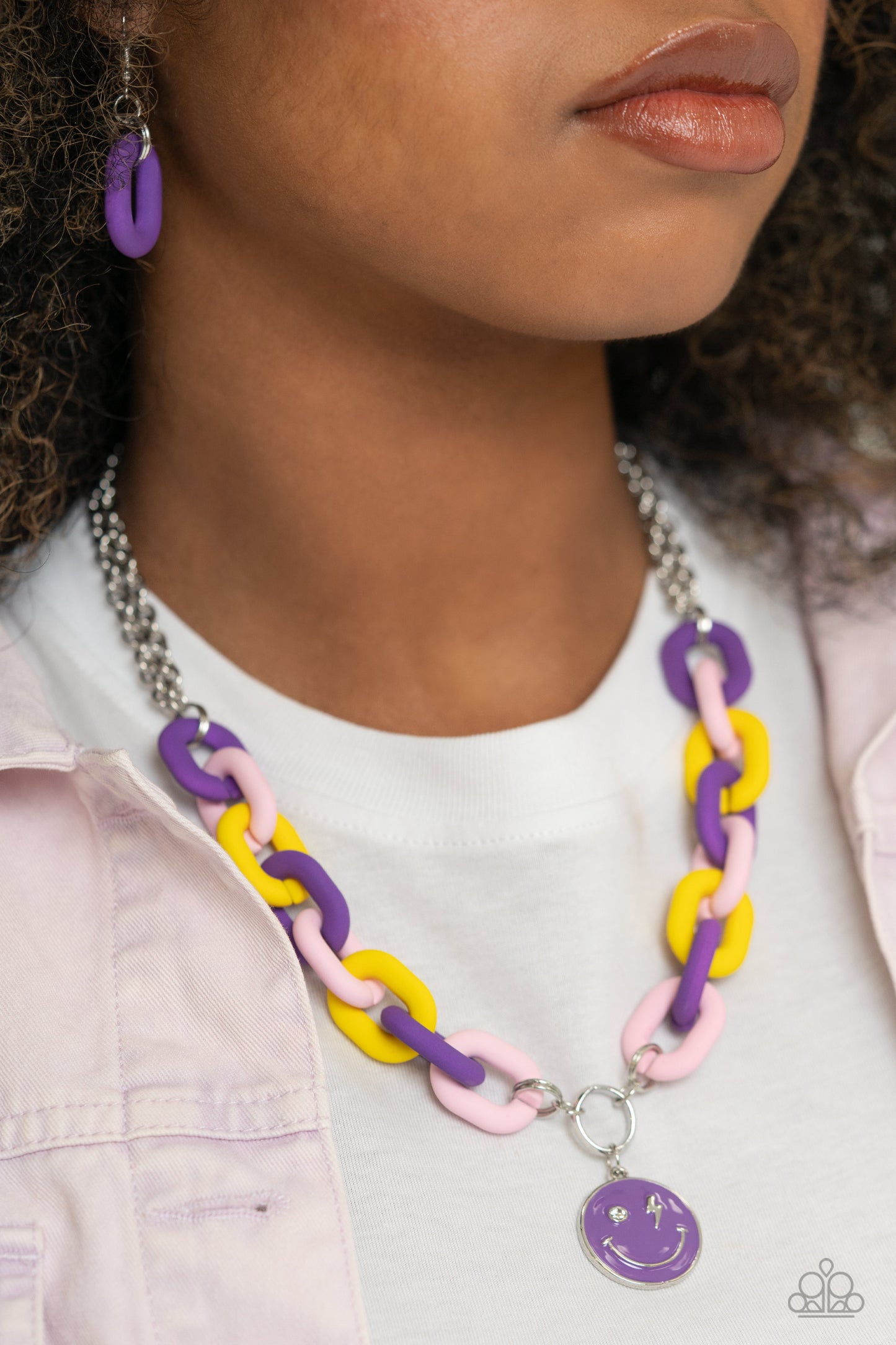 Paparazzi Accessories: Speed SMILE - Purple Necklace