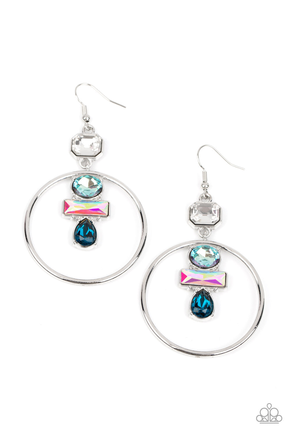 Paparazzi Accessories: Geometric Glam Blue Earring