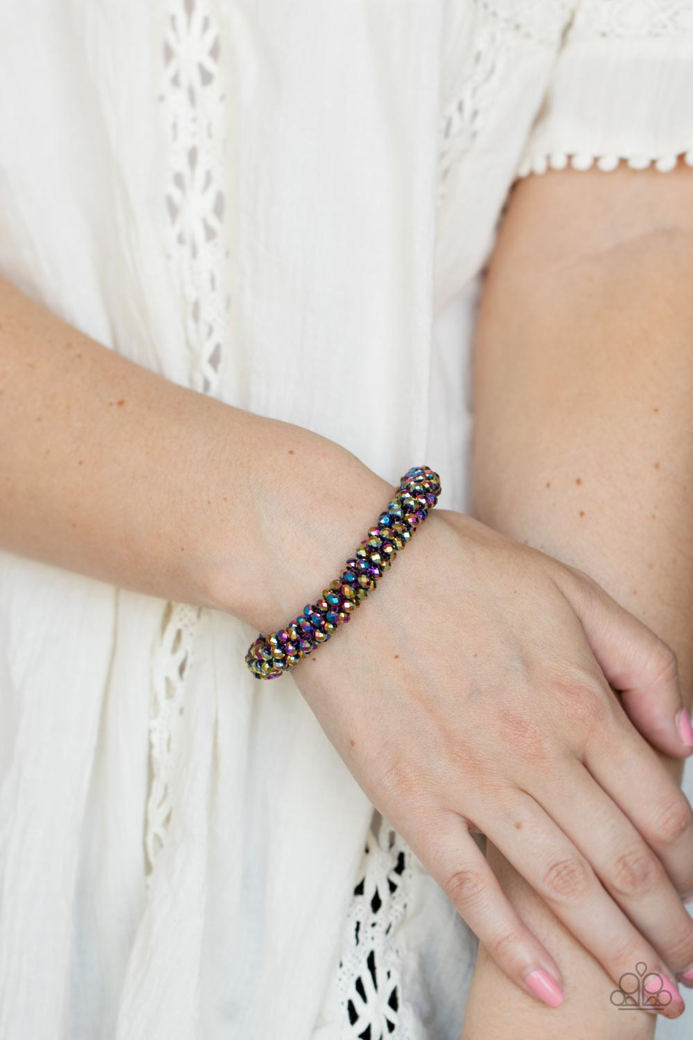 Paparazzi Accessories: Wake Up and Sparkle Oil-spill Bracelet