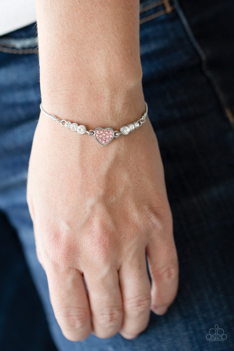 Paparazzi Accessories: Big-Hearted Beam Pink Bracelet