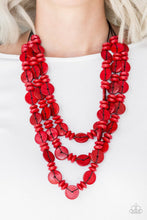 Paparazzi Accessories: Barbados Bopper Red Wood Necklace