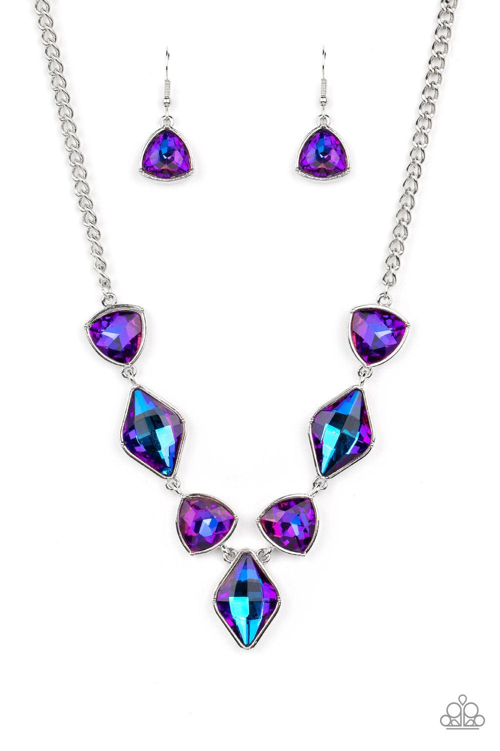 Paparazzi Accessories: Glittering Geometrics Purple Necklace LOP