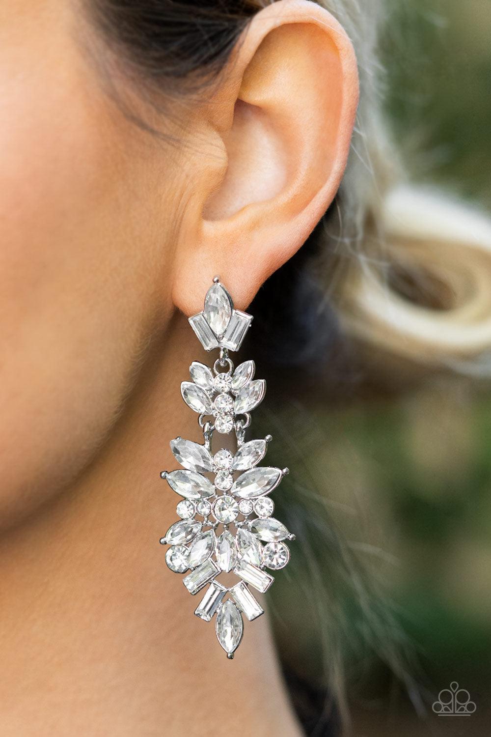 Paparazzi Accessories: Frozen Fairytale White Post Earring