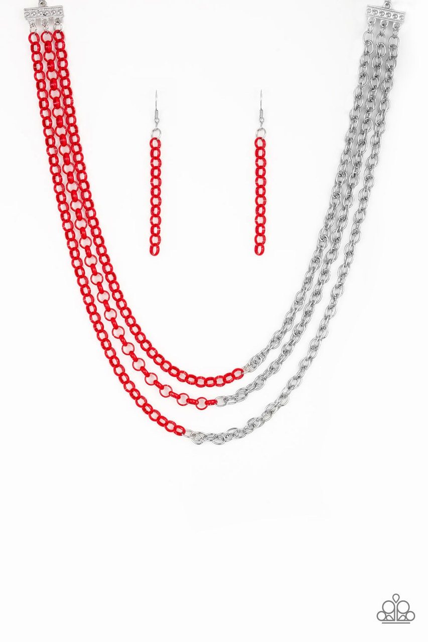 Paparazzi Accessories: Turn Up The Volume Red Earring