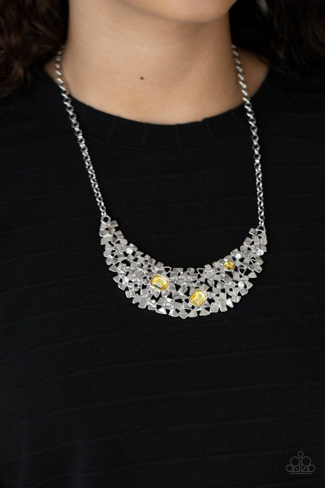 Paparazzi Accessories: Fabulously Fragmented Yellow Necklace