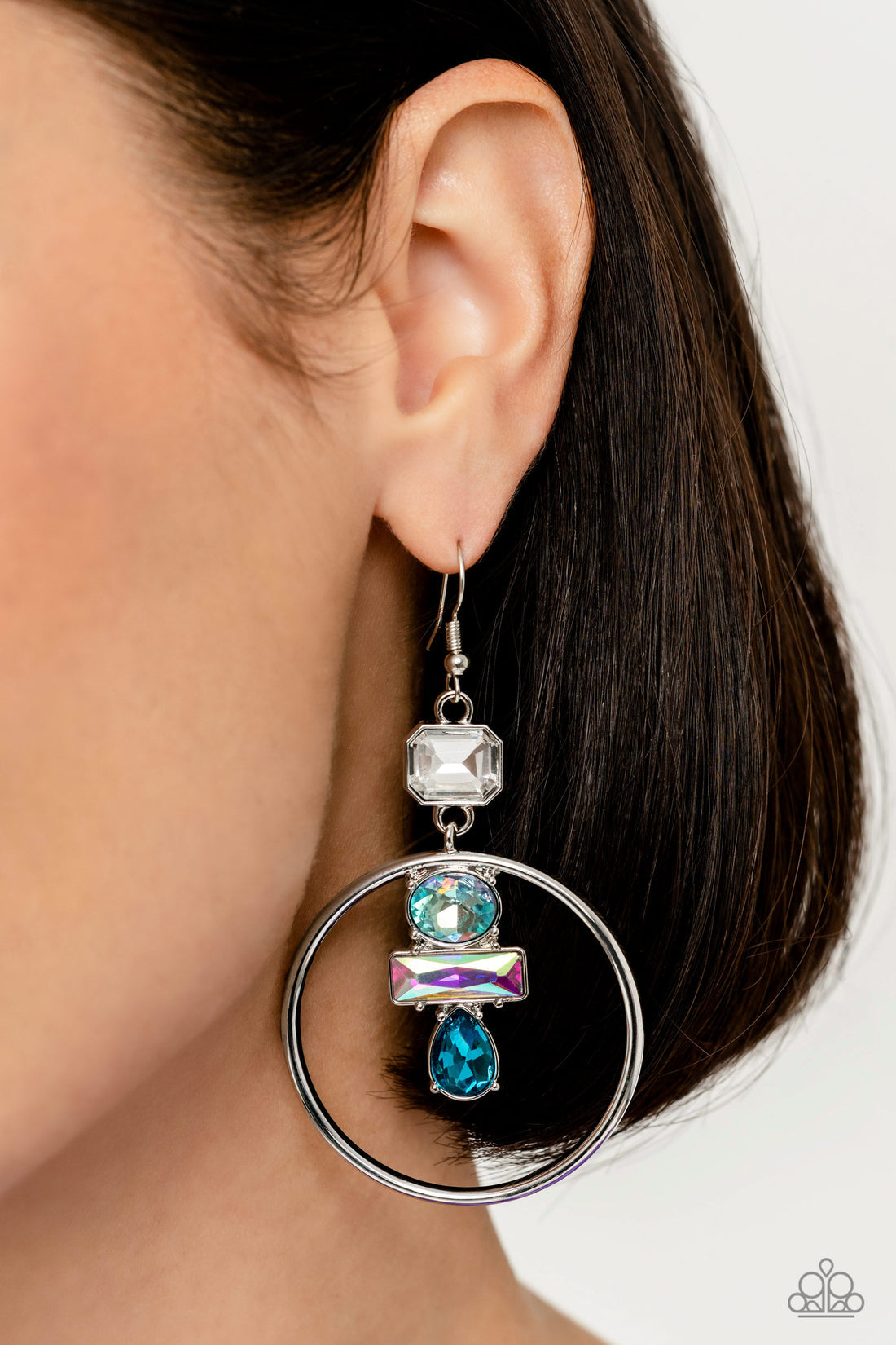 Paparazzi Accessories: Geometric Glam Blue Earring