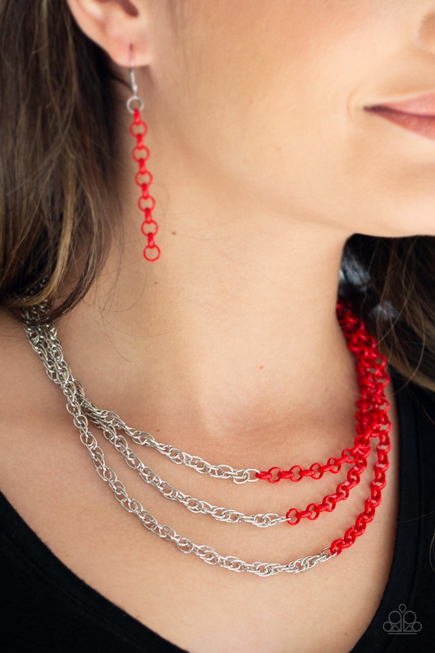 Paparazzi Accessories: Turn Up The Volume Red Earring