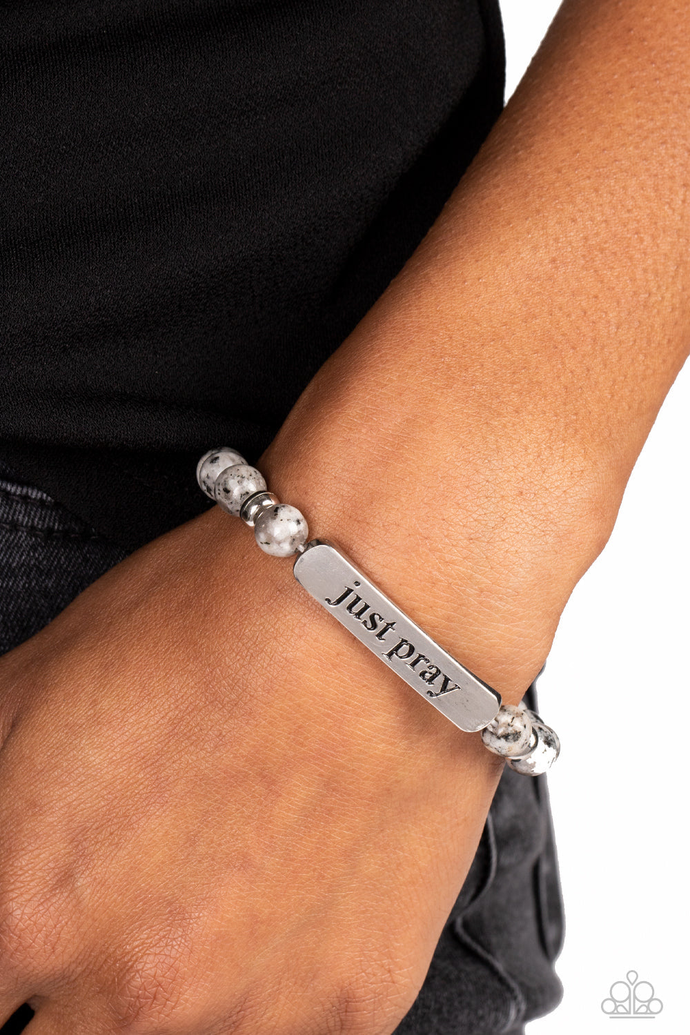 Paparazzi Accessories: Just Pray Silver Bracelet