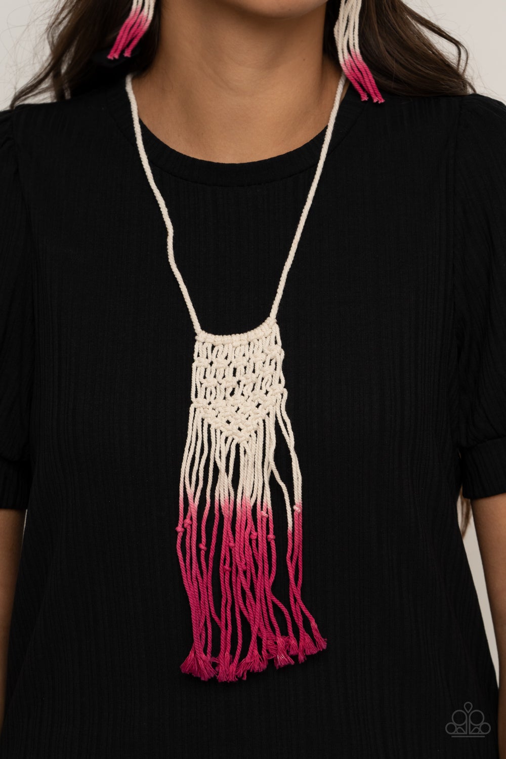 Paparazzi Accessories: Surfin the Net Pink Necklace