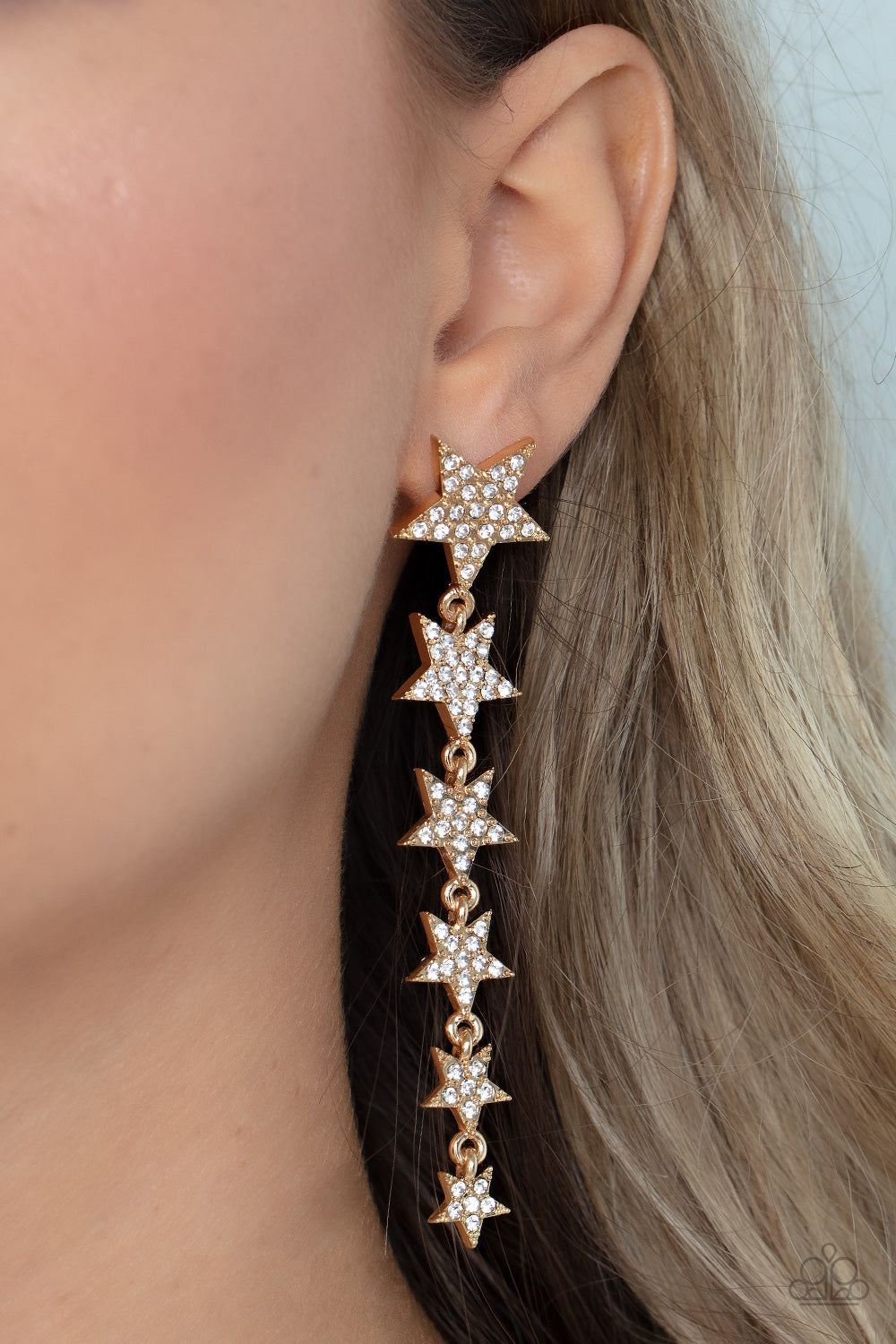 Paparazzi Accessories: Americana Attitude Gold Earring