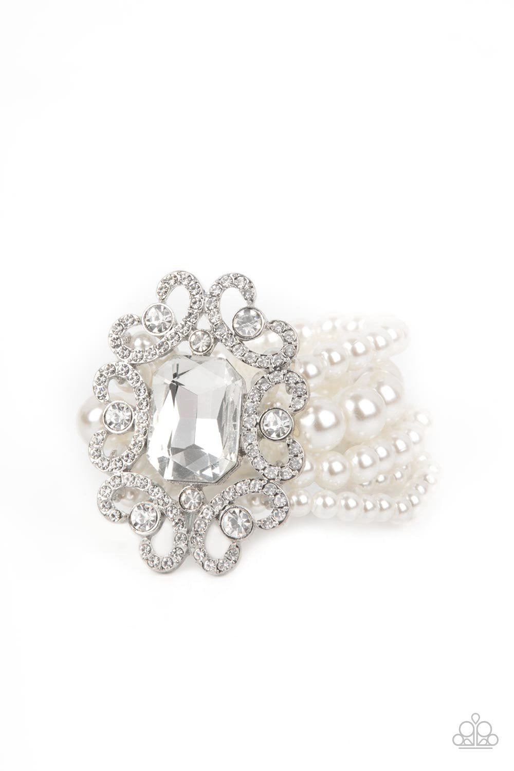 Paparazzi Accessories: Rule The Room White Pearl Bracelet