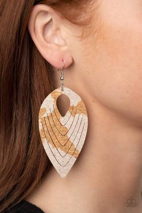 Paparazzi Accessories Cork Cabana White Earring