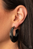 Paparazzi Accessories: Chic CRESCENTO Black Hoop Earring