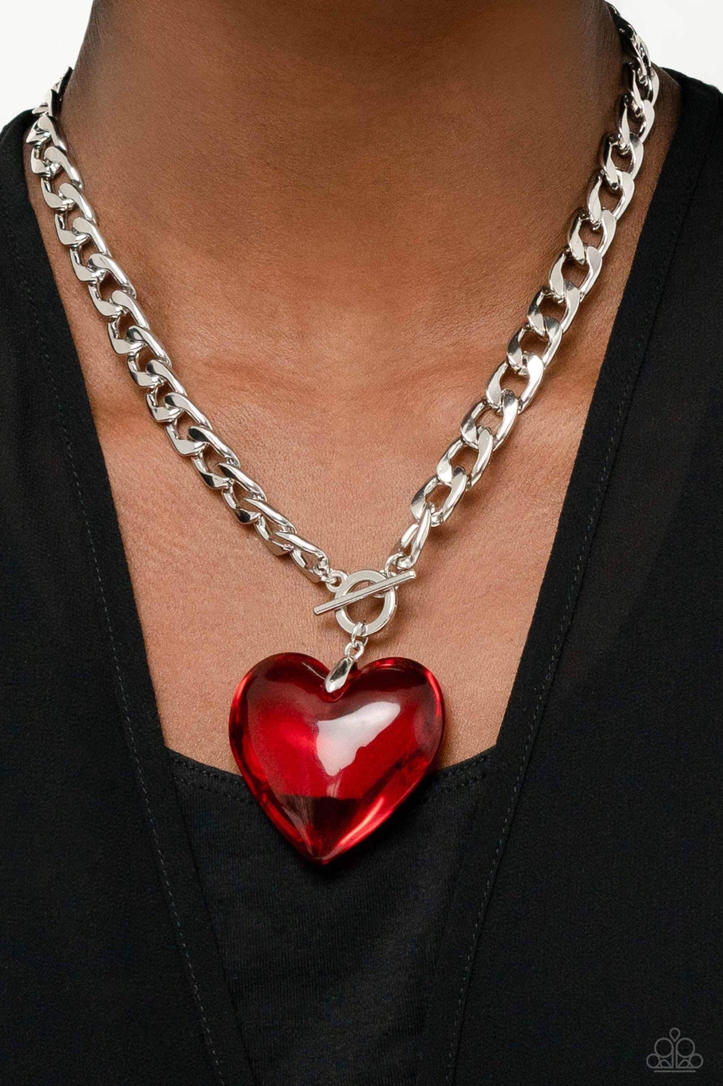 Paparazzi Accessories: GLASSY-Hero Red Necklace