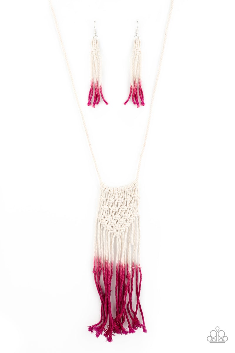 Paparazzi Accessories: Surfin the Net Pink Necklace