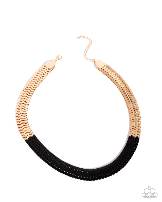 Paparazzi Accessories: Painted Paradox Gold and Black Necklace
