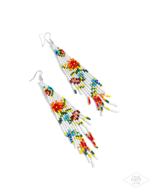 Paparazzi Accessories: Beaded Gardens - White Seed Bead Earring