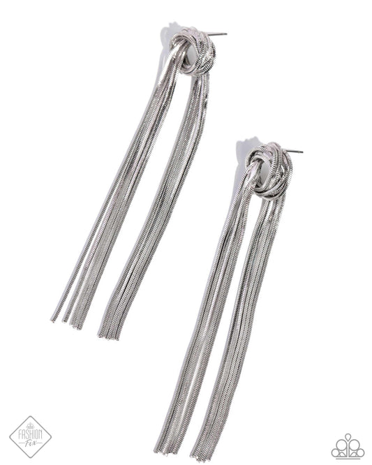 Paparazzi Accessories: All STRANDS On Deck - Silver Earring