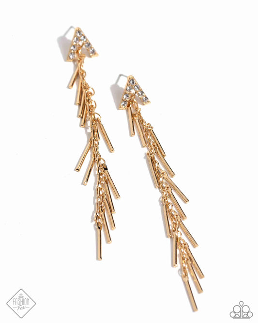 Paparazzi Accessories: Linear Landmark - Gold Earrings