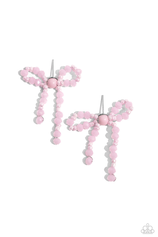 Paparazzi Accessories: The BOW Must Go On - Pink Earring