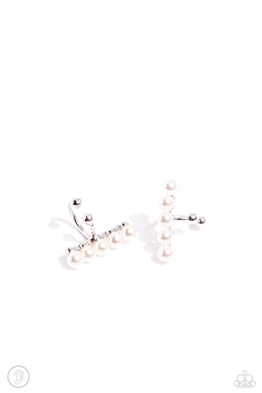 Paparazzi Accessories: CUFF Love - White Cuff Earring