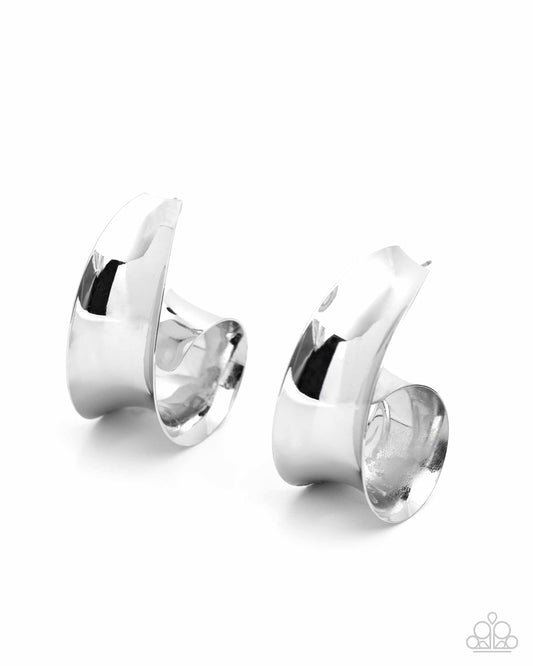 Paparazzi Accessories: Curly Cadence - Silver Earrings