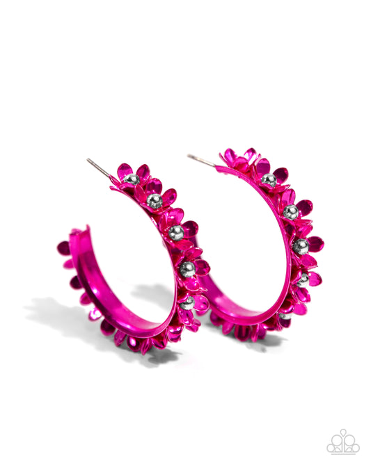 Paparazzi Accessories: Fashionable Flower Crown - Pink Earring
