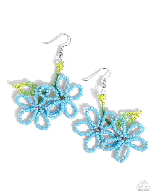 Paparazzi Accessories: Beaded Blooms - Blue Earring