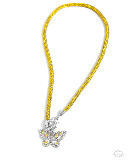 Paparazzi Accessories: On SHIMMERING Wings - Yellow Necklace