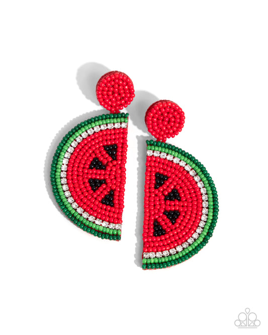 Paparazzi Accessories: Watermelon Welcome - Red Earring