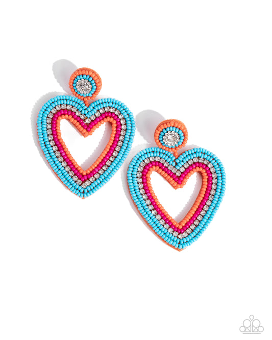 Paparazzi Accessories: Headfirst Heart - Orange Earring