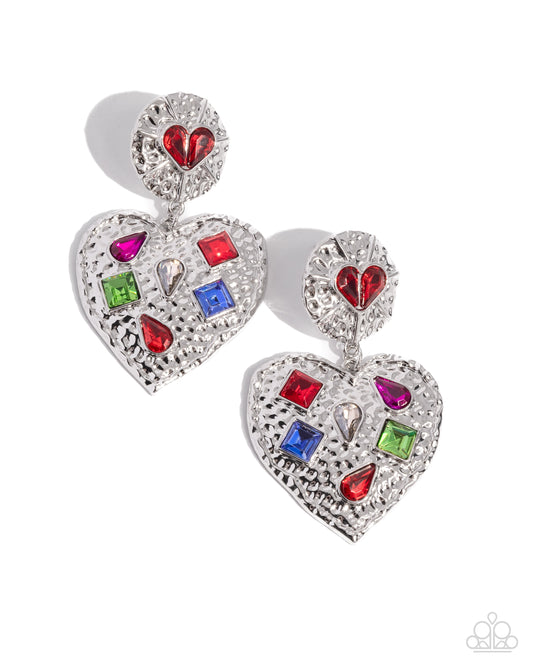 Paparazzi Accessories: Antiqued Allure - Red Earring
