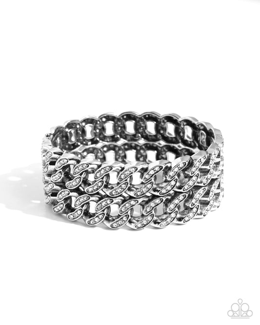 Paparazzi Accessories: Braided Bandit - White Bracelet