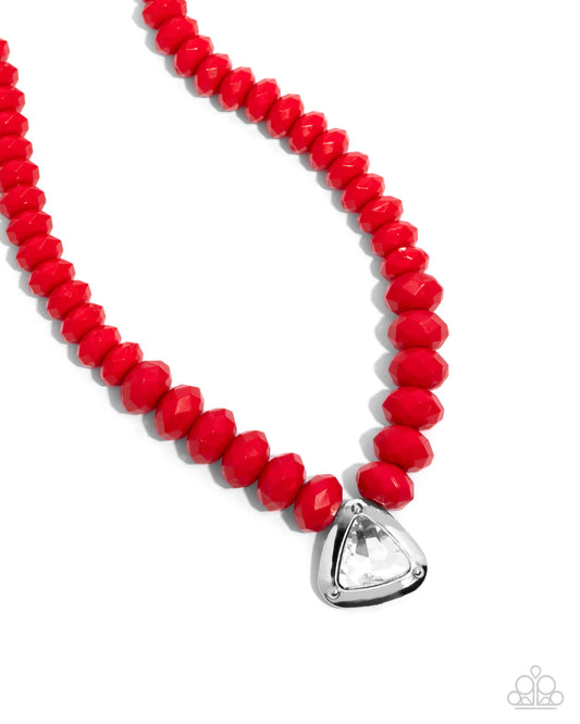 Paparazzi Accessories: Trailblazing Triangle - Red Necklace
