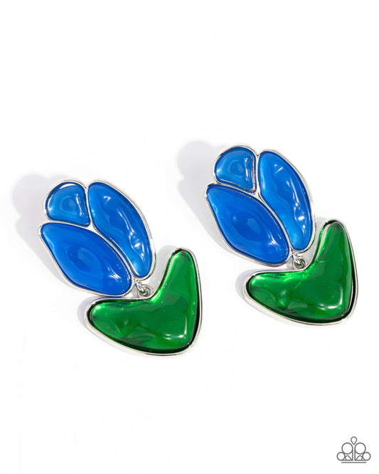 Paparazzi Accessories: Tulip Triumph - Blue Earring