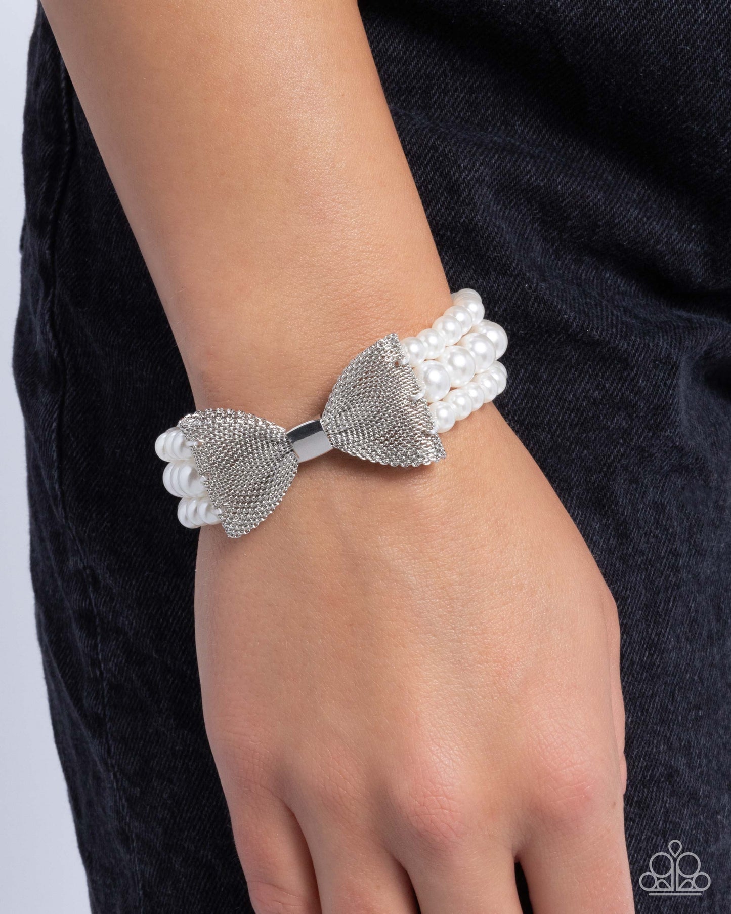 Paparazzi Accessories: Dapper Dialogue - White Pear Bracelet