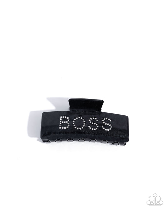 Paparazzi Accessories Boss Backdrop - Black Hair Clip