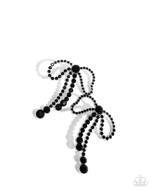 Paparazzi Accessories: Black Tie Bow - Black Earring