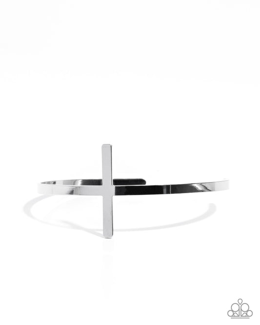 Paparazzi Accessories: Holy Headline - Silver Cross Bracelet