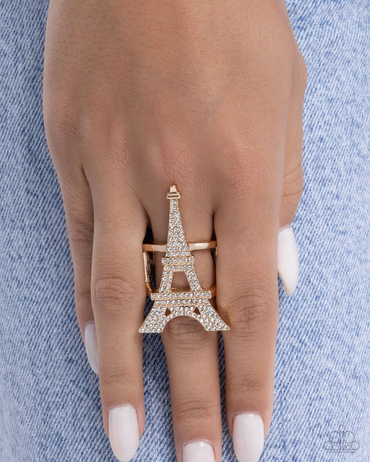 Paparazzi Accessories: Eiffel Tower Ease Gold Ring