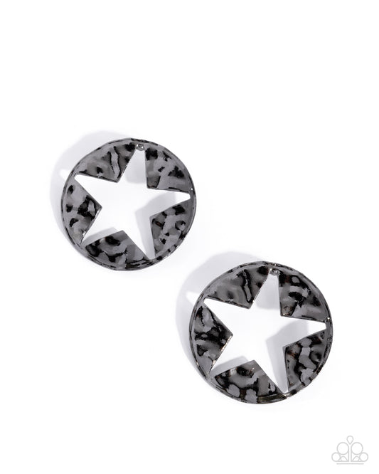 Paparazzi Accessories: Stellar Saloon Black Post Earring