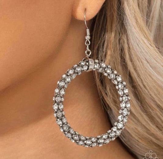 Paparazzi Accessories: Breathtaking Beacon White Earring