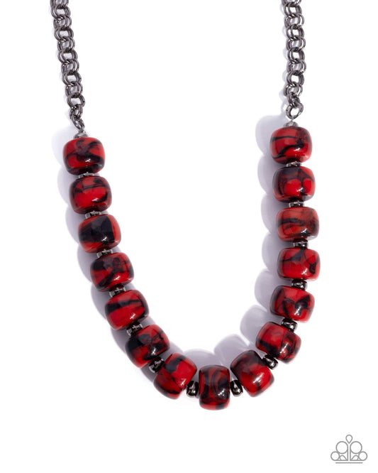 Paparazzi Accessories: Swirled Serenity Red Necklace