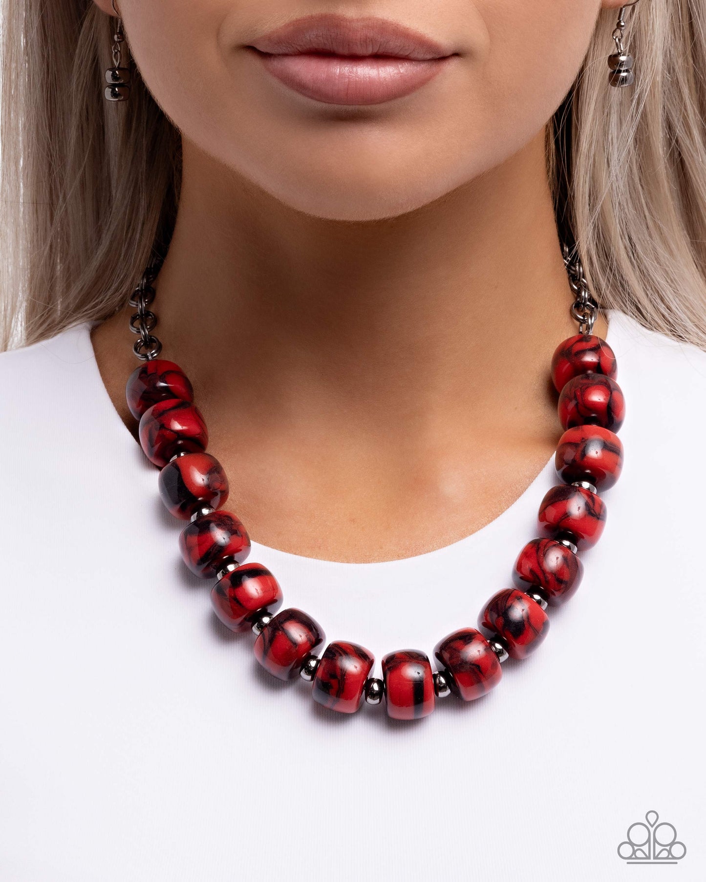 Paparazzi Accessories: Swirled Serenity Red Necklace