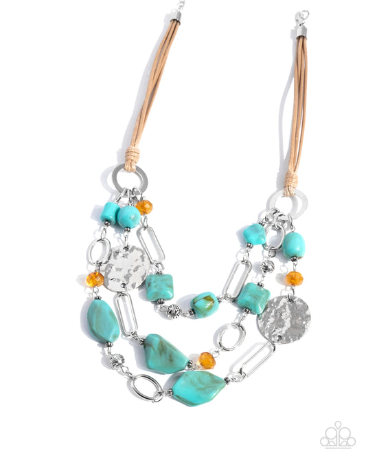 Paparazzi Accessories: Malibu Media Blue Necklace