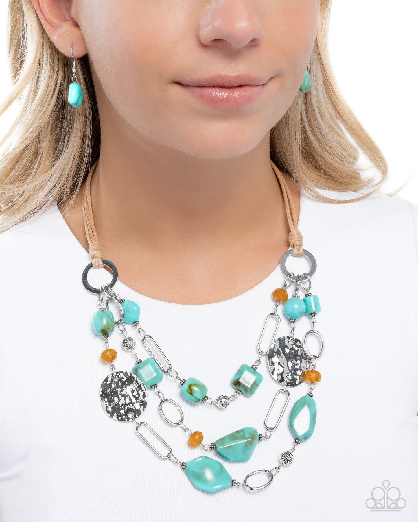 Paparazzi Accessories: Malibu Media Blue Necklace