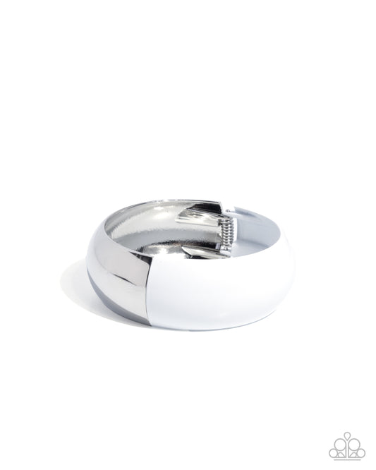 Paparazzi Accessories: Painted Paramount White Bracelet