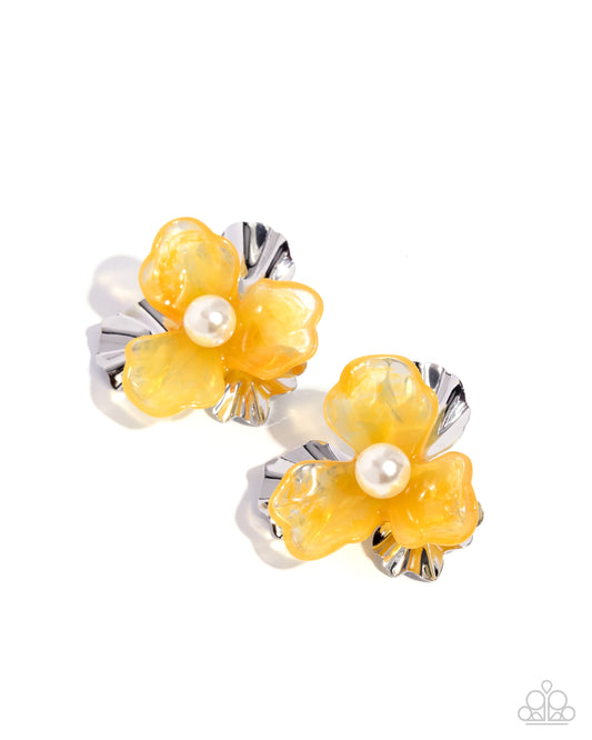 Paparazzi Accessories: Frank Flowers Yellow Earring