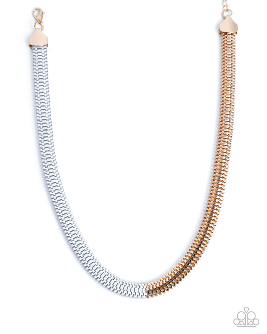 Paparazzi Accessories: Dynamic Duality Gold necklace