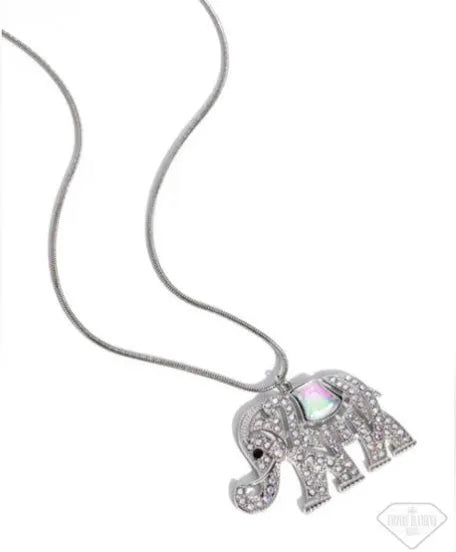 Paparazzi Accessories: Unforgettable Elephant Silver Necklace